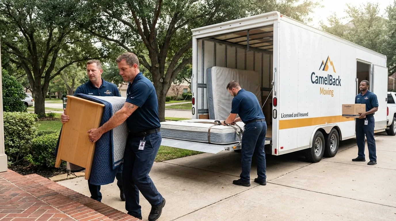 Crew loading residential truck for cross-state move from South Burlington, VT
